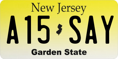NJ license plate A15SAY