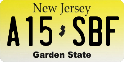 NJ license plate A15SBF