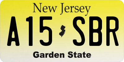 NJ license plate A15SBR