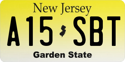 NJ license plate A15SBT