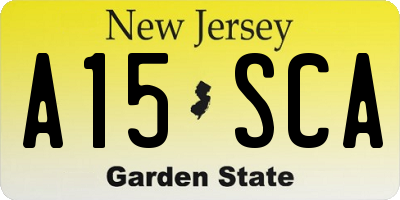NJ license plate A15SCA