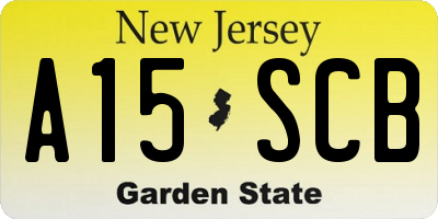 NJ license plate A15SCB