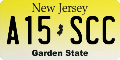 NJ license plate A15SCC