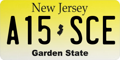 NJ license plate A15SCE