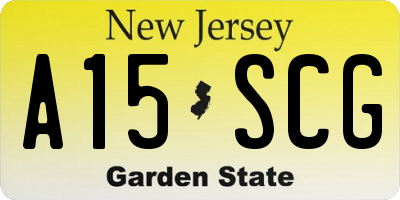 NJ license plate A15SCG