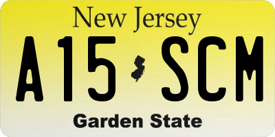 NJ license plate A15SCM