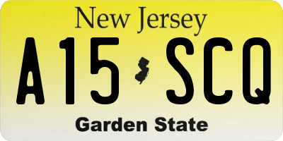 NJ license plate A15SCQ