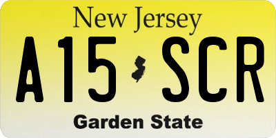 NJ license plate A15SCR