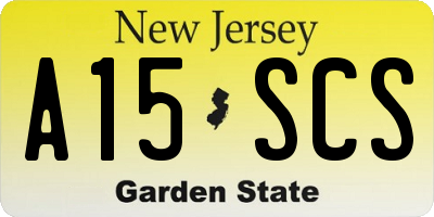 NJ license plate A15SCS