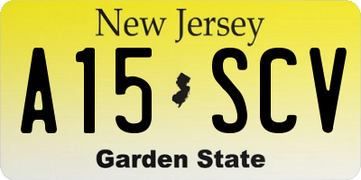 NJ license plate A15SCV