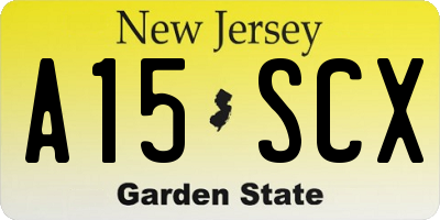 NJ license plate A15SCX