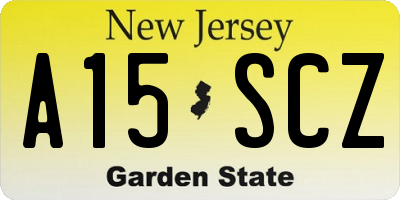 NJ license plate A15SCZ
