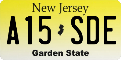 NJ license plate A15SDE