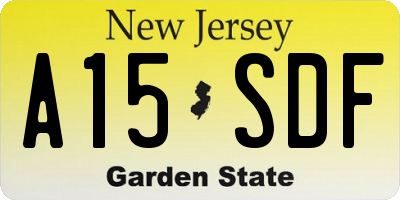 NJ license plate A15SDF