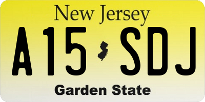 NJ license plate A15SDJ