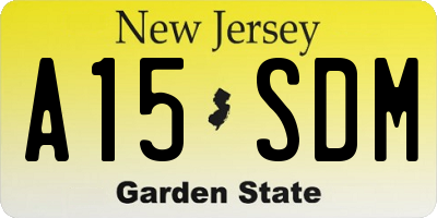 NJ license plate A15SDM