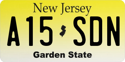 NJ license plate A15SDN