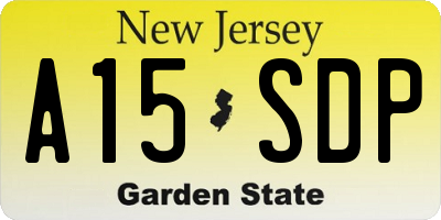 NJ license plate A15SDP