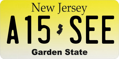 NJ license plate A15SEE