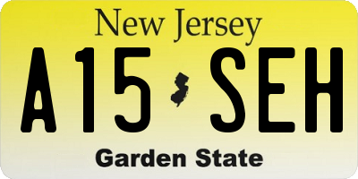 NJ license plate A15SEH