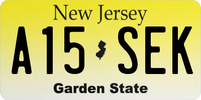 NJ license plate A15SEK