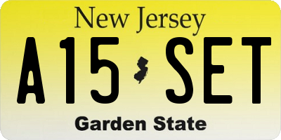 NJ license plate A15SET
