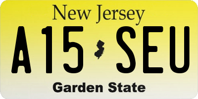 NJ license plate A15SEU