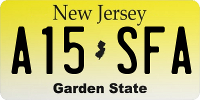 NJ license plate A15SFA