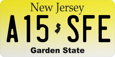 NJ license plate A15SFE