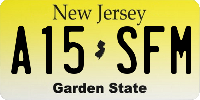 NJ license plate A15SFM