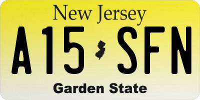 NJ license plate A15SFN