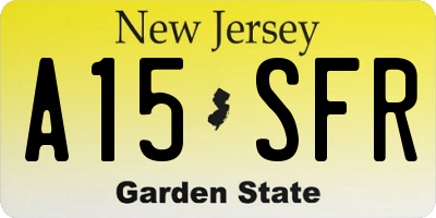 NJ license plate A15SFR