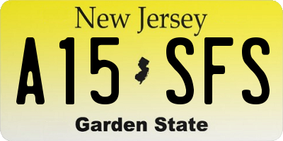 NJ license plate A15SFS