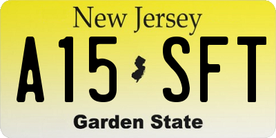 NJ license plate A15SFT