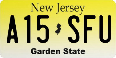 NJ license plate A15SFU