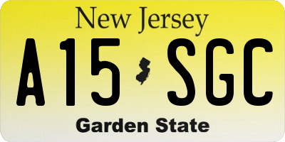 NJ license plate A15SGC