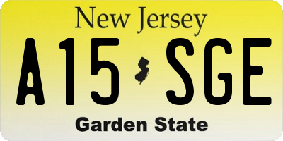 NJ license plate A15SGE