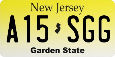 NJ license plate A15SGG