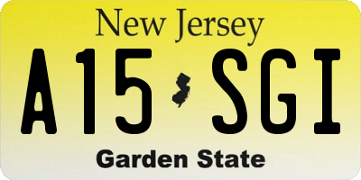 NJ license plate A15SGI