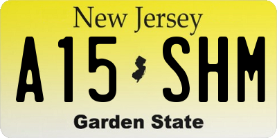 NJ license plate A15SHM