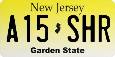 NJ license plate A15SHR
