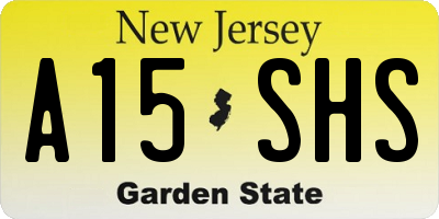 NJ license plate A15SHS