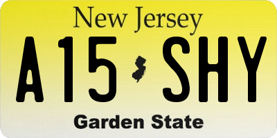 NJ license plate A15SHY