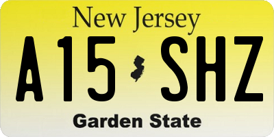 NJ license plate A15SHZ