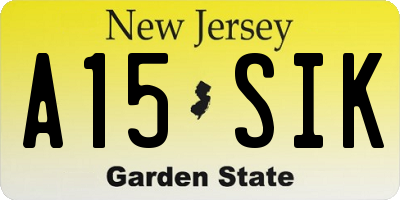 NJ license plate A15SIK