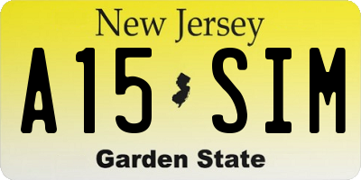 NJ license plate A15SIM