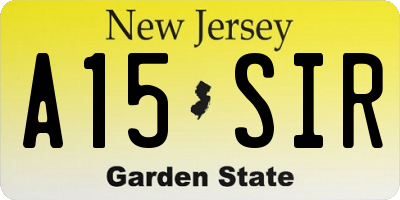 NJ license plate A15SIR