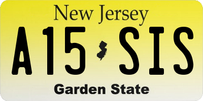 NJ license plate A15SIS