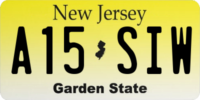 NJ license plate A15SIW