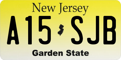 NJ license plate A15SJB